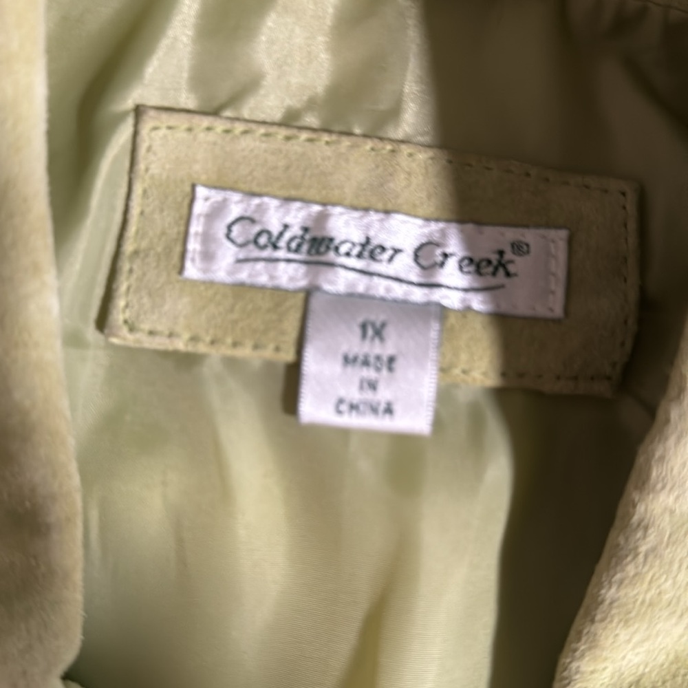 Cold water, Creek avocado green leather jacket X - Picture 7 of 9